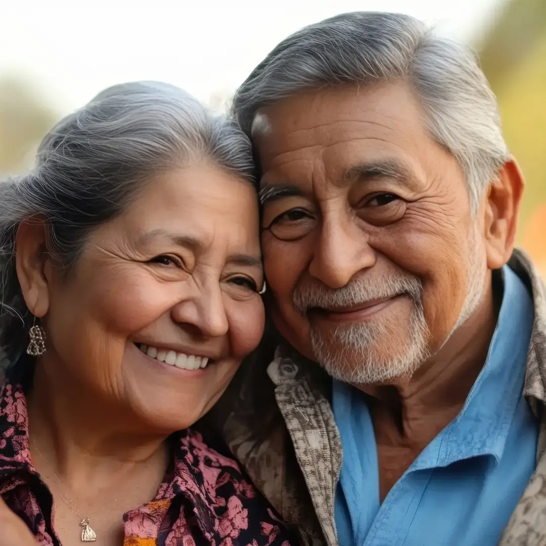 Smiling older couple