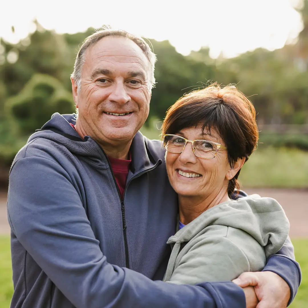 Smiling older couple